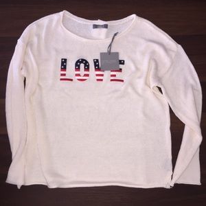 Love Sweater Red White & Blue